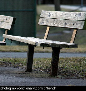 Photo of a wooden bench.