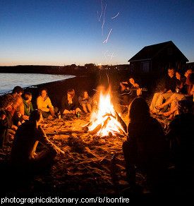 Photo of a bonfire