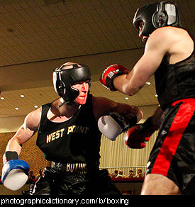 Photo of two young men boxing