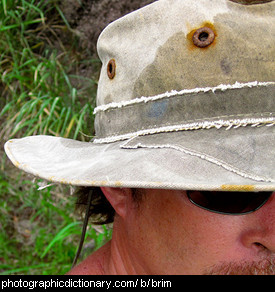 Photo of the brim of a hat