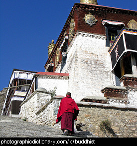 Photo of a Buddhist monk