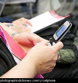 Photo of a woman using a cellphone