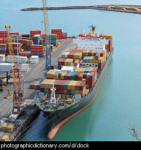 Photo of a docked ship