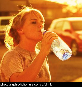 Photo of a girl drinking water