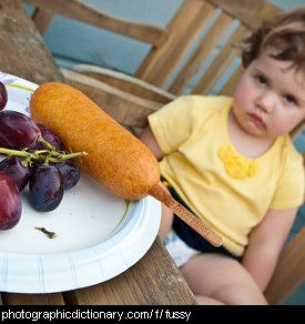 Photo of a fussy toddler