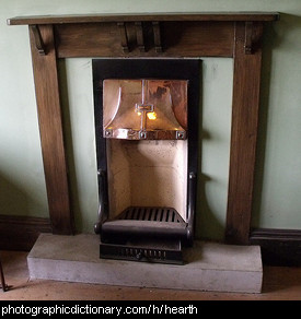 Photo of a fireplace