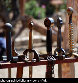 Photo of some sword hilts