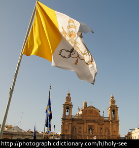 The flag of the Holy See. 