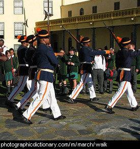 Photo of soldiers marching