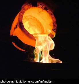 Photo of molten gold