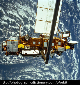 A satellite in orbit.