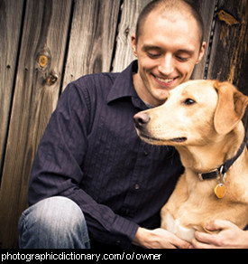 Photo of dog and owner