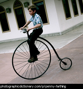 Photo of a penny farthing bicycle