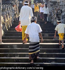 Photo of men wearing sarongs