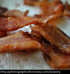 Savory bacon.