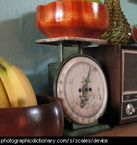 Photo of some kitchen scales.