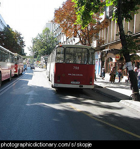 Photo of a street in Skopje