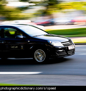 Photo of a moving car