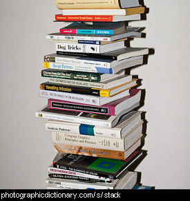 Photo of a stack of books