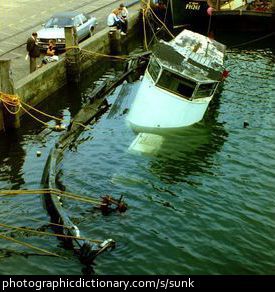 Photo of a sunken ship