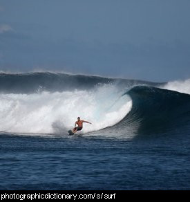 Photo of someone surfing