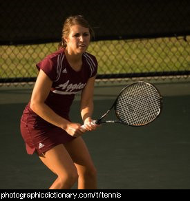 Photo of a woman playing tennis