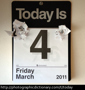 Photo of todays calendar