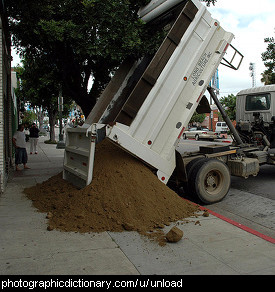 Photo of a truck unloading