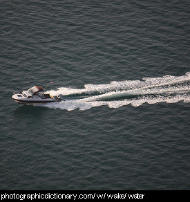 Photo of a boat's wake