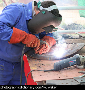 Photo of a man welding.